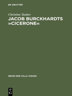 cover image of Jacob Burckhardts »Cicerone«